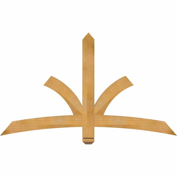 Ekena Millwork Davenport Rough Sawn Timber Gable Bracket, Western Red Cedar, 60"W x 35"H x 2"D x 4"F, 14/12 Pitch GBW060X35X0204DAV00RWR - main